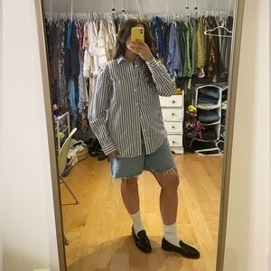 Alex Mill Navy and White Striped Shirt